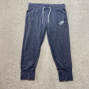 Nike Sweatpants Womens Medium Charcoal Heather Jogger Capris Cropped‎